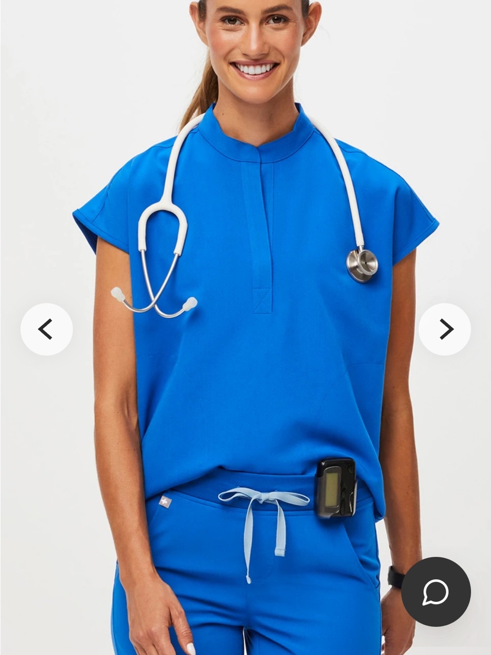 Figs Royal blue Rafaela top